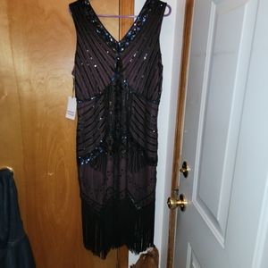 Unique Vintage Purple Fringe Flapper Dress (DISCONTINUED Dress)